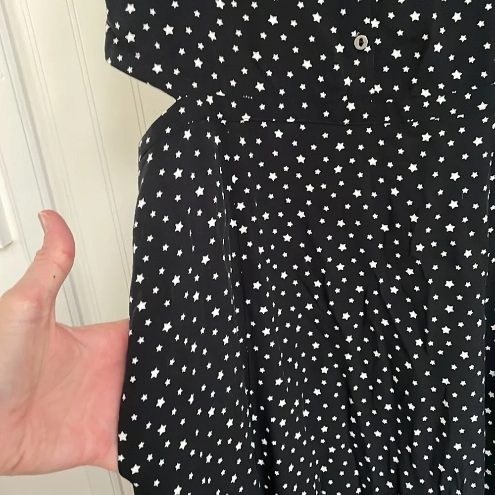 ABERCROMBIE AND FITCH black‎ maxi dress cut out sides NWT smocking pockets XST